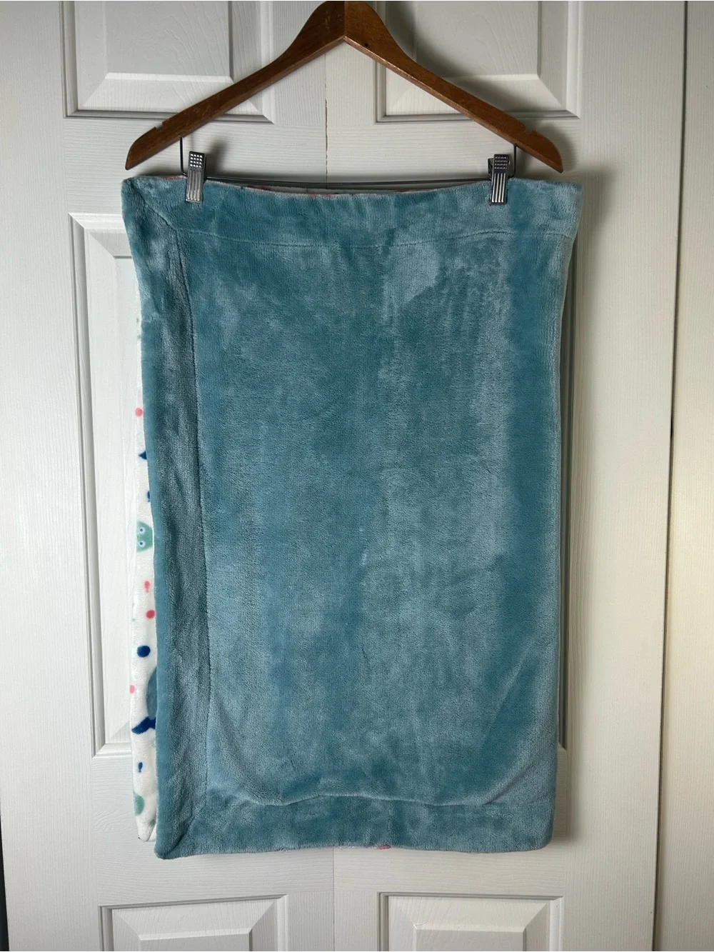 Seal Crab Jellyfish Baby Blanket Starfish Blue White Plush Soft Fish Dots Lovey
